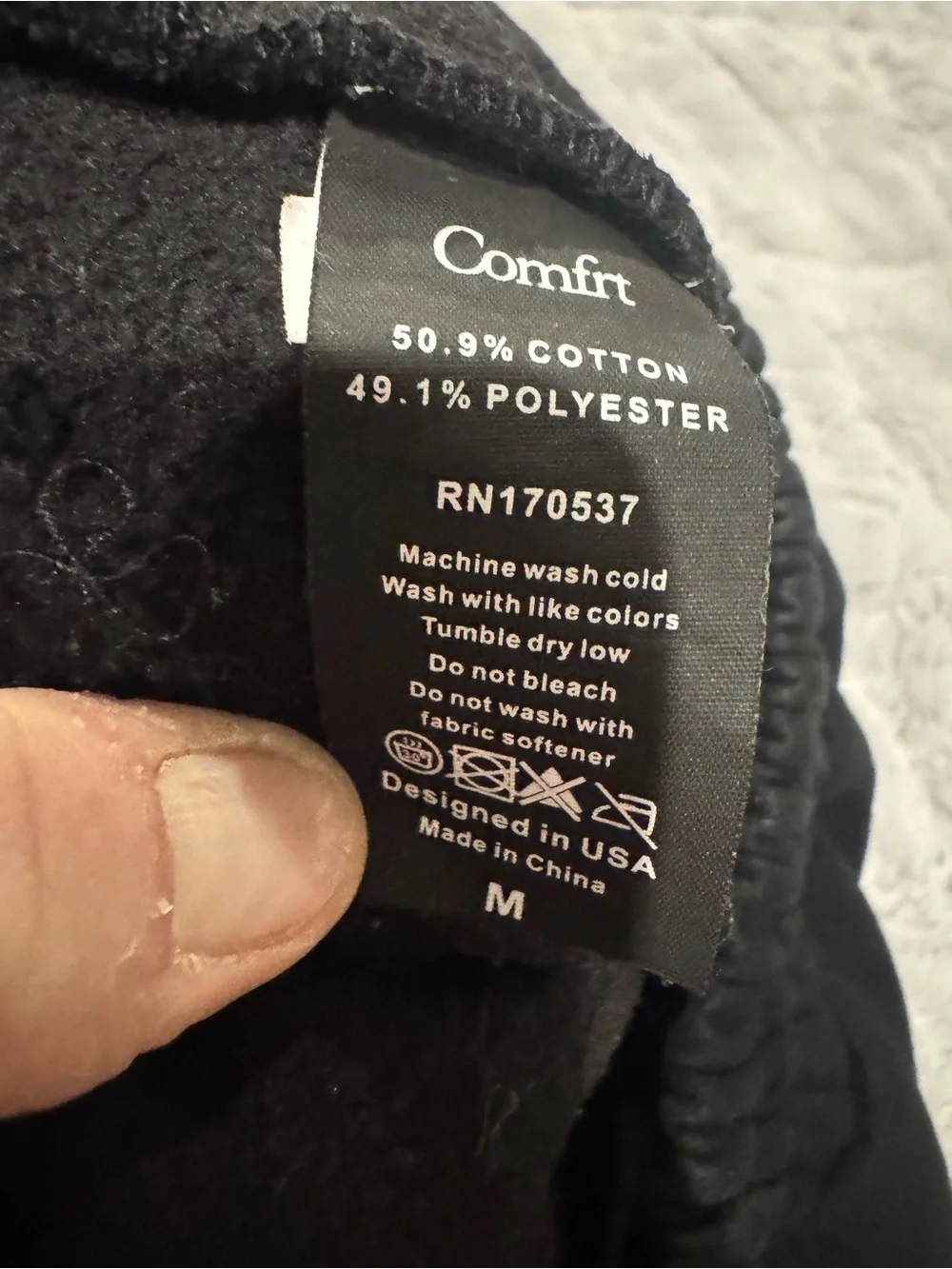 Comfrt Black Heavyweight Fleece Sweatpants Joggers Medium Like New. $50 OBO
